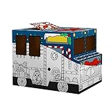 Bankers Box at Play Color in Holiday Truck, Cardboard Playhouse and Life Size Craft Activity for Kids and Families