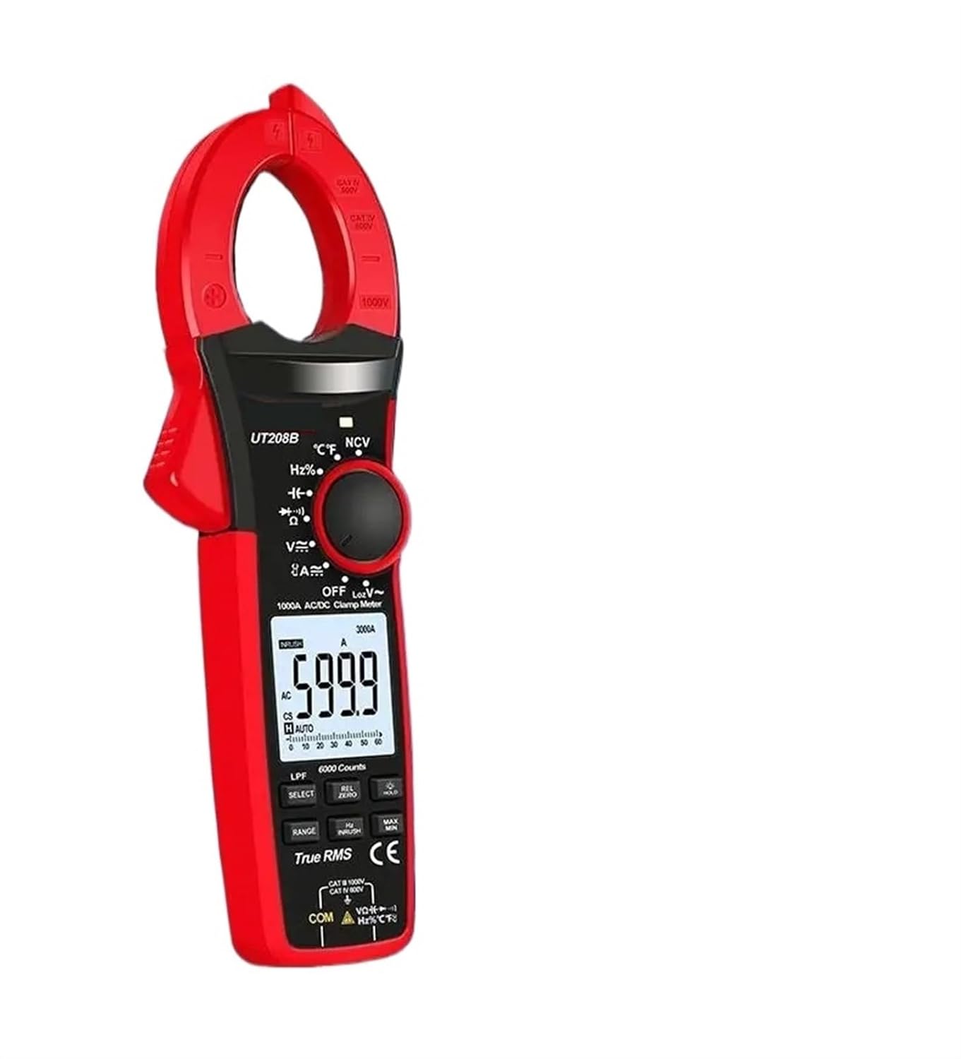 UT206UT207B UT208B Digital Clamp Meter AC DC Current 1000A 1000V Pliers Ammeter LPF 6000 Count Amperimetric Clamp(UT208B)