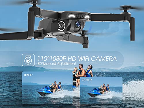 Neheme Nh525 Plus Foldable Drones With 1080P Hd Camera For Adults, Rc Quadcopter Wifi Fpv Live Video, Altitude Hold, Headless Mode, One Key Take Off For Kids Beginners With 2 Batteries And Carry Case #TOP1