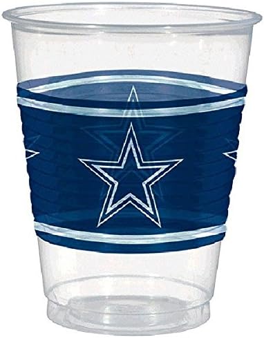 Amscan Plastic Cups, 25 Count (Pack of 1), Blue/White