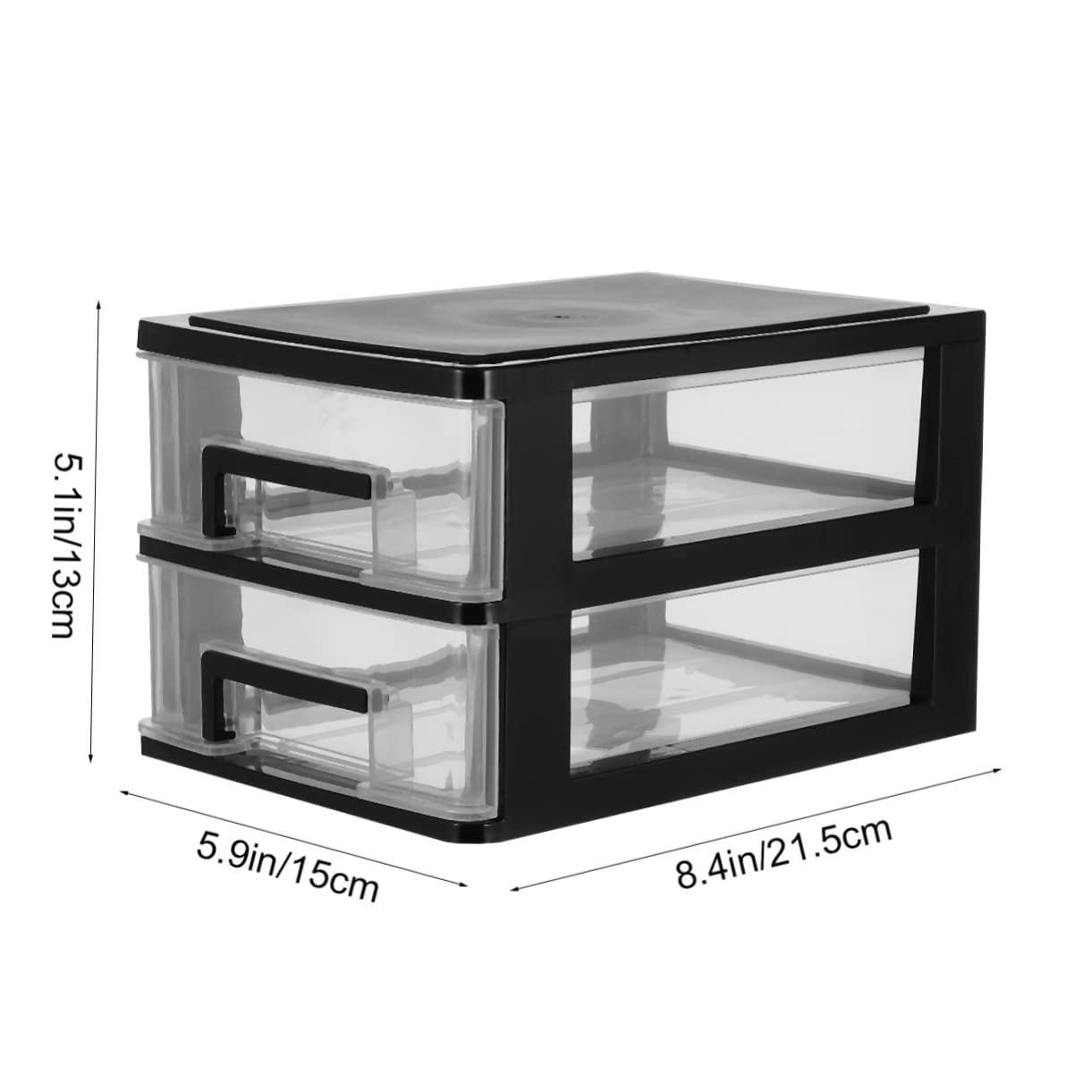 PRETYZOOM Drawer Storage Cabinet Plastic 2 Layers Closet Storage Desktop Organizer Portable