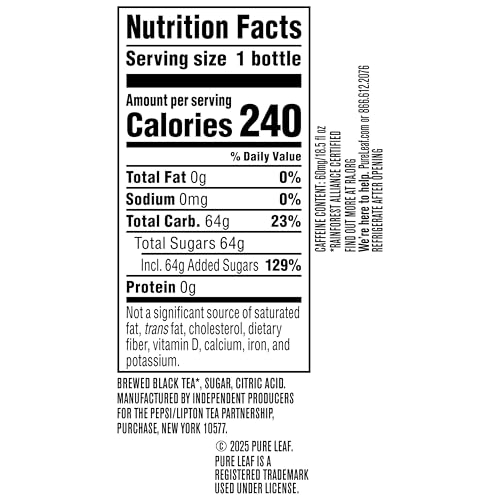 image for Pure Leaf Iced Tea, Extra Sweet, Real Brewed Tea, 18.5 Fl Oz Bottles (