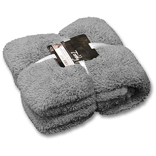 Kuscheldecke/Plaid Teddy Grau 150 x 200 cm