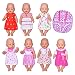 ebuddy Doll Clothes Include 7pc Doll Dress+1pc Backpag for 14-16 inch Alive Baby Dolls, New Born Baby Dolls and 18 inch American Girl Dolls,Our Generation Girl Dolls, Journey Girl Dolls