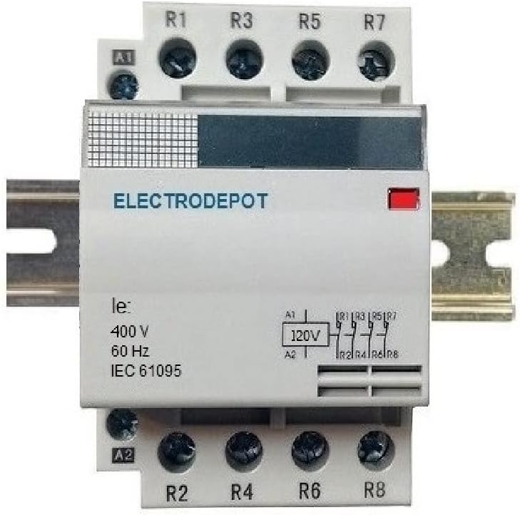 40 Amp 4 Pole NC Normally Closed Lighting Contactor IEC 120V Coil 934004 40A, 30A