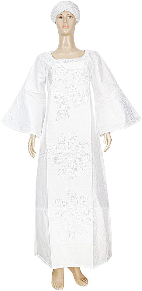 HD African Bazin Couple Clothes Traditional Embroidery Shirt and Pants 2 Pieces Outfit for Man Maxi Bazin Dress for Woman - Image 2