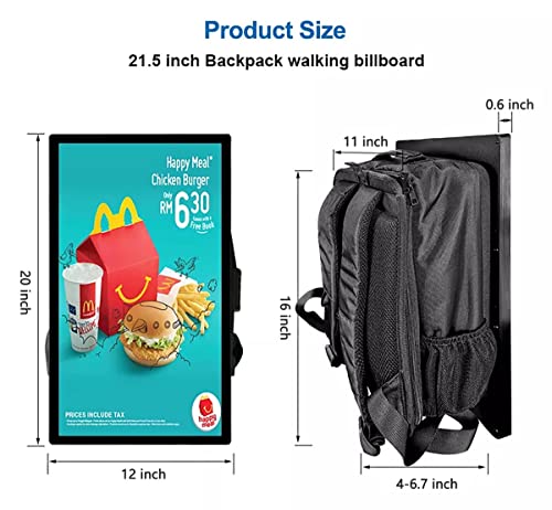 21-inch LCD Video Advertising Backpack,1920 * 1080 Resolution Ratio, Human Walking Backpack Digital Billboard (Mobile Version+Touch Screen)4