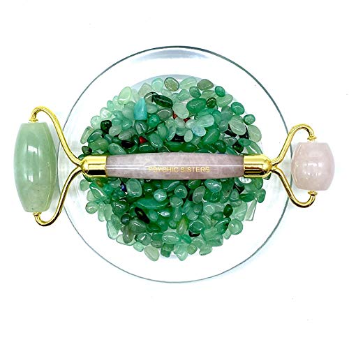 Psychic Sisters - Rodillo facial de piedra preciosa de cuarzo rosa