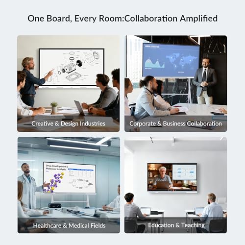 Image of 55 Inch Interactive Whiteboard with Mobile Cart, Smart Board for Classroom, Digital Whiteboard with Google EDLA-Certified(Wall Mount Included)