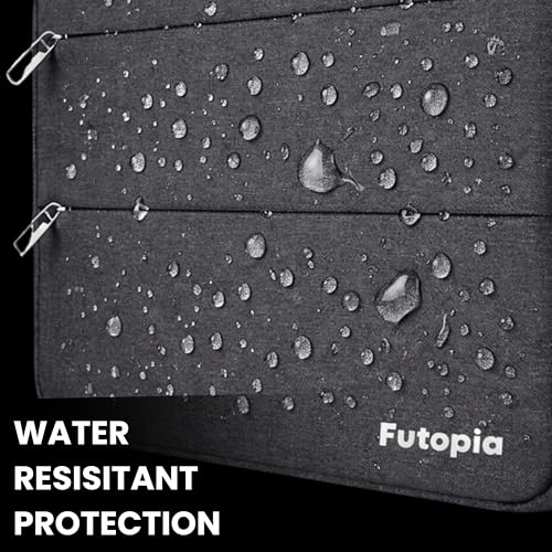 Image of Futopia Laptop Sleeve Bag 15.6 Inch with Handle | Zipper Pockets | Water Resistant & Shockproof Durable Laptop Case Compatible for Laptop & Notebook Bag for Office, College & Travel (Dark Gray)