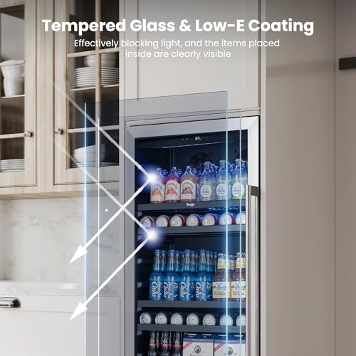 Image of Yeego 24 inch Beverage refrigerator, 238 Cans Drink Cooler Left-hinged
