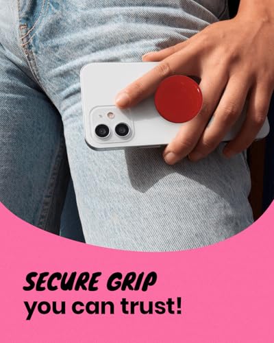 Support pliable pour téléphone OnTheGrip rouge macaron pour smartphone et tablette - 5