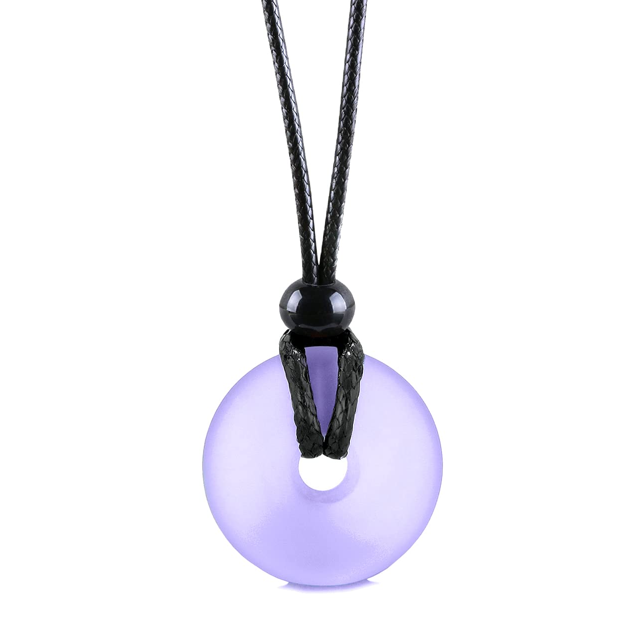 Sea Glass Jewelry - I am Happy Series - Classic Lucky Donut Necklace - Hawaiian Style Crystal Charm - Protection and Good Luck Amulet - Beach Jewelry for Women and Men - Handmade with Love