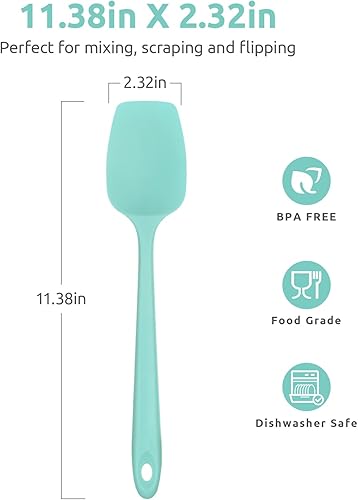 Miniatura 2 de U-Taste Espátula de cuchara de cocina de silicona 480F resistente al calor de grado alimenticio 11.38 pulgadas, cuchara de cocina de goma flexible,