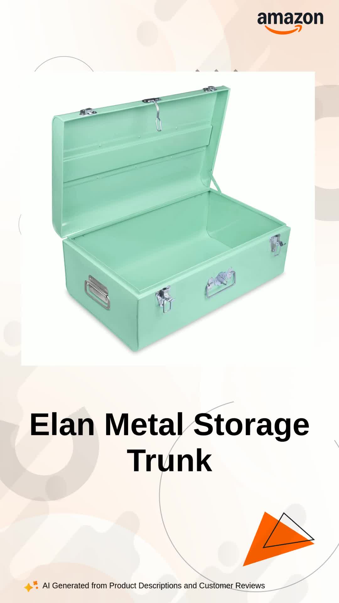 Buy Elan Buxa Metal Rectangular Trunk, Store Books, Towels, Art