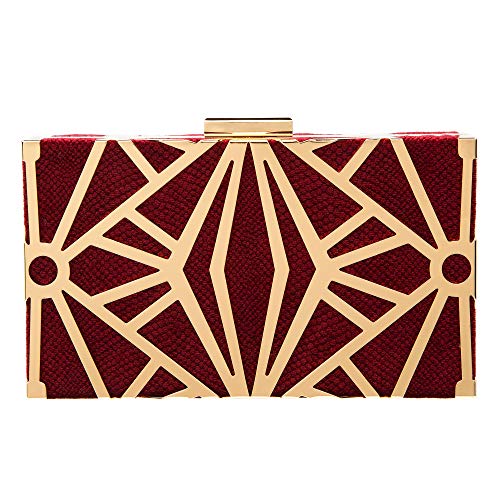Image of CARIEDO Women Evening Bag Elegant Clutch Purse Exquisite Velvet Metal Hollow out Handbags Prom Wedding Party