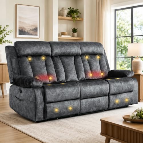 GUEAPY 3-Seat Massage and Heat Sofa