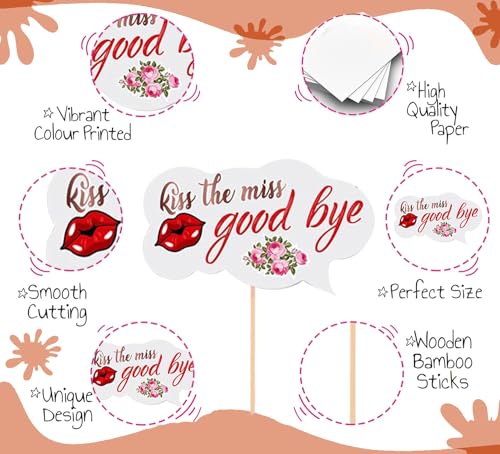 Image of Party Propz Bride to Be Photobooth Props Kit - 23pcs Cardstock Paper Decorations for Bachelorette Party, Haldi, Mehendi & Wedding Events