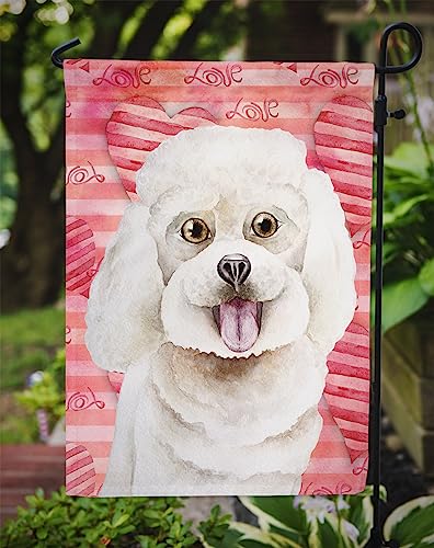 Drapeau Bichon Frisé Love petit format décoration extérieure multicolore