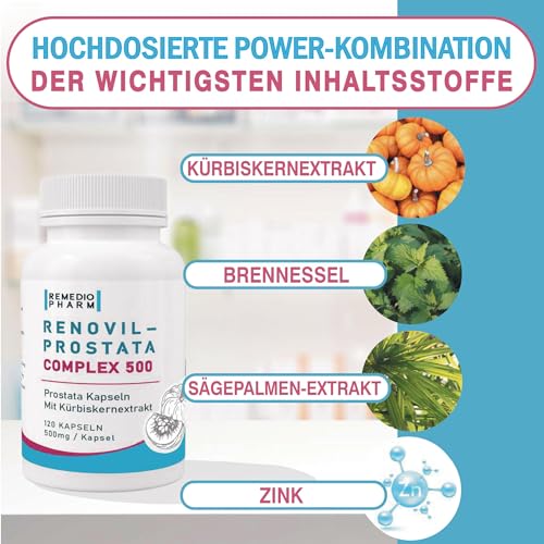 Sägepalmenextrakt Remediopharm Prostata Kapseln mit Zink und Kürbis