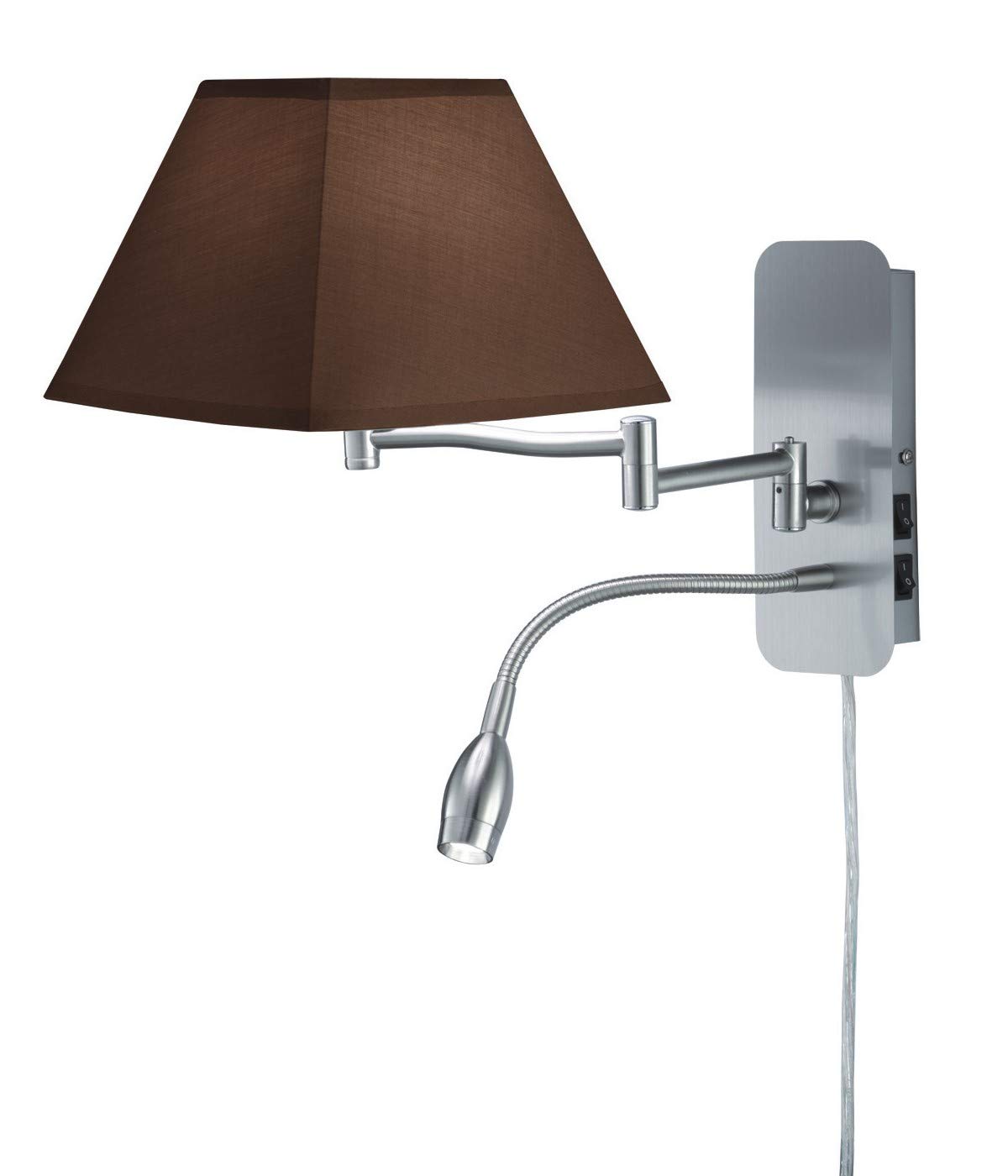 Trio Leuchten Wandleuchte, Metall, E14, Nickel Matt, 40 x 20 x 27 cm
