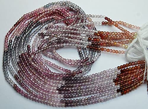 Perles en spinelle naturel micro-facettées multi-couleurs 2.5mm pour bijoux DIY
