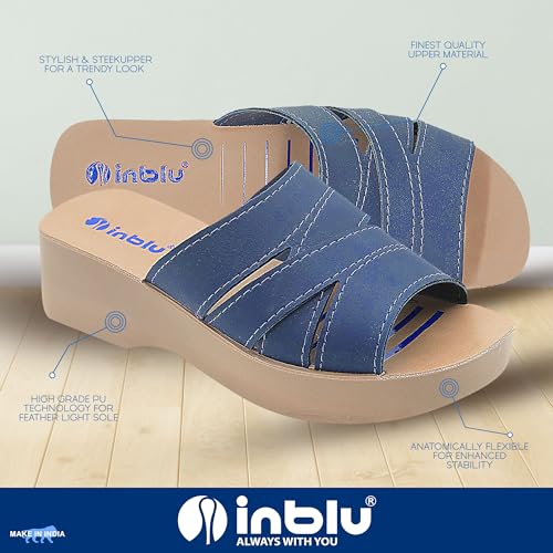 Image of inblu Stylish Fashion Slipper for Women | Comfortable | Lightweight | Anti Skid | Casual Office Footwear (MR02 NT)