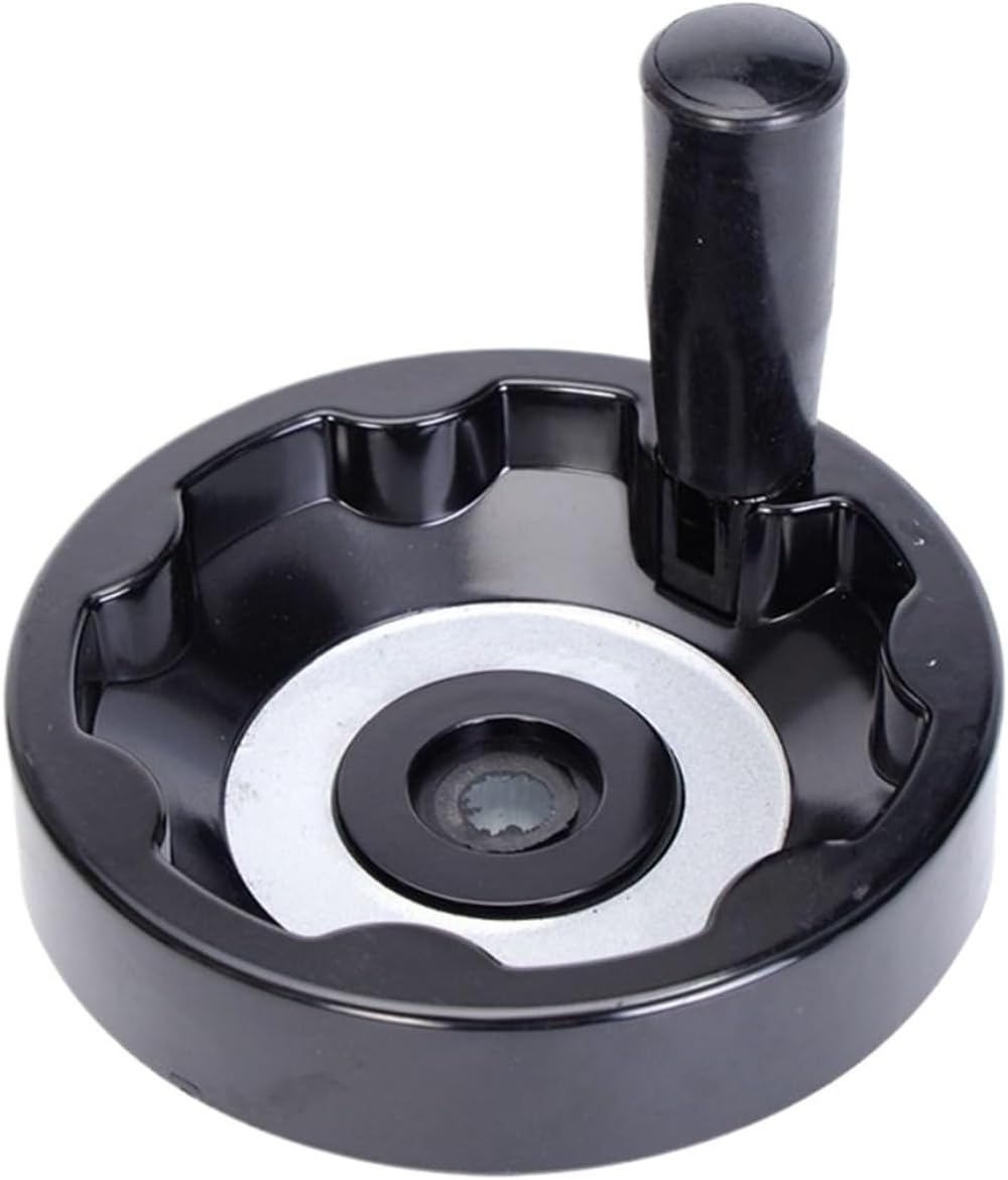 Knob Black Foldable Hand Wheel Round Hand Wheel Internal Wave Grip Revolving Handle Vertical(12x125)