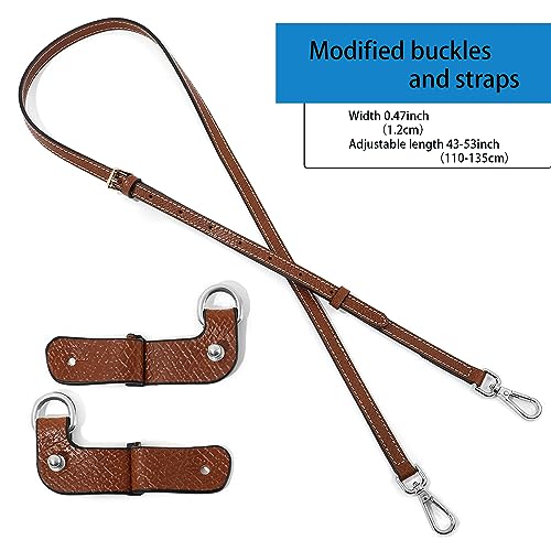 Image of Leather Purse Straps Replacement Shoulder Strap Leather Adjustable Crossbody Strap Suitable for Long champ Handbags