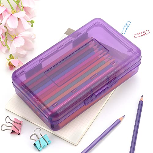 Image of Tamaki 1 Pack Plastic Pencil Box Large Capacity, Purple