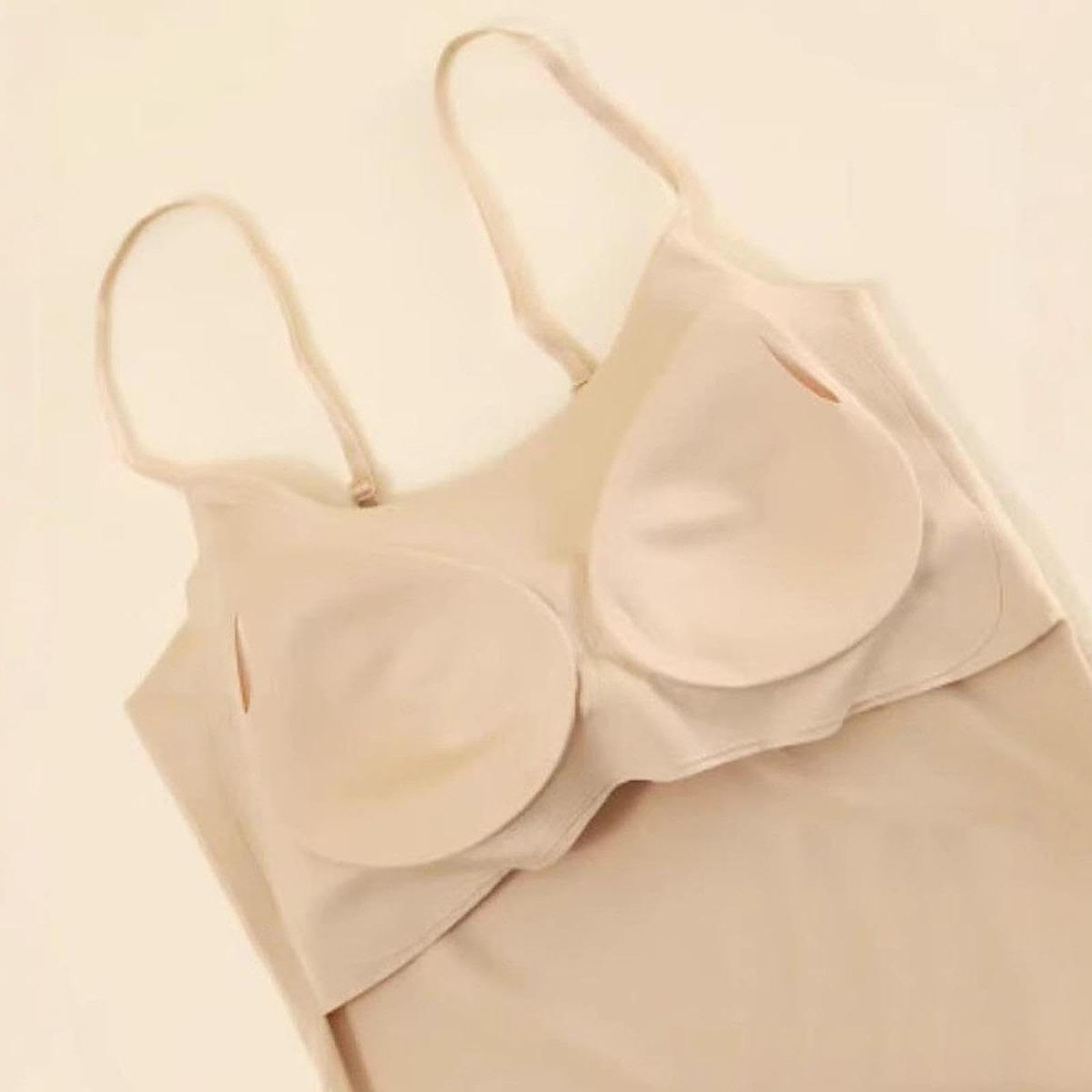 Canotta Donna con Reggiseno Integrato Top Senza Cuciture Spalline Sottili Regolabili Tessuto Traspirante Elasticizzato Adatta per Palestra Ginnas