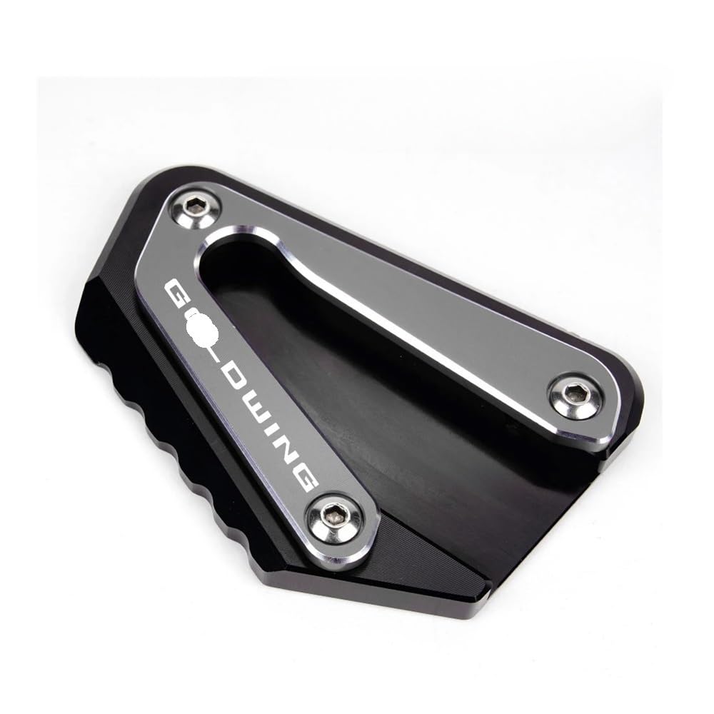Cavalletto Moto Laterale Moto CNC Piede Supporto Piastra Di Estensione Cavalletto Laterale Ingrandire Per H&on&da Goldwing 1800 2018-2023 GoldWing GL 1800 2002-2017(2002-2017 grey)