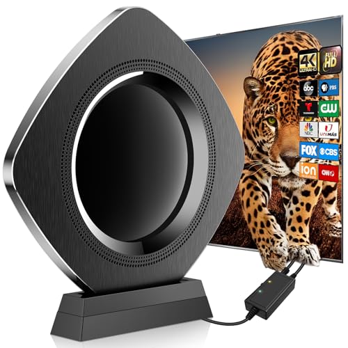Strongest Indoor TV Antenna Up 3200+ Miles Range, 2026 Best Digital Antenna for Smart TV Outdoor, Amplified HDTV Antenna Local Channels with Amplifier Signal Booster 38ft Cable-Support 8K 4K 1080p