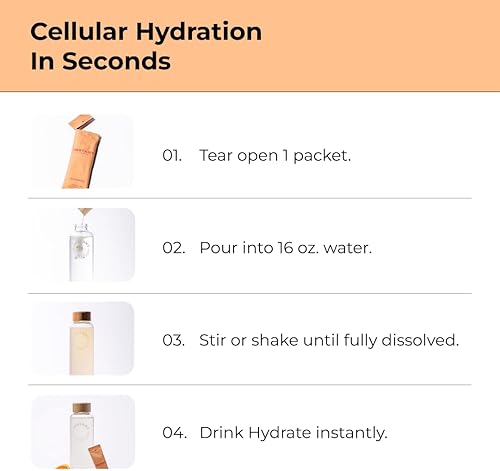 Miniatura 9 de Instant Hydration Paquetes de Polvo de Electrolitos - Mezcla de Bebida de Naranja Cítrica - Sin Azúcar - Keto, Vegano, Sin Gluten, Sin OMG - Impulsa