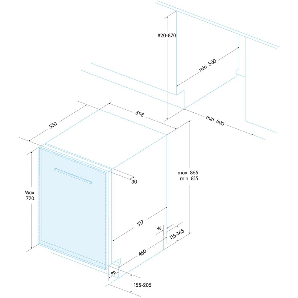 Lavav Edesa EDB4610I, integración para 10 cubiert