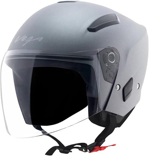 Vega Orion Open Face Motorcycle Helmet with Matte Shell, Shock Absorbing Liner, Comfortable Interior, Ventilated Fit, Dura...