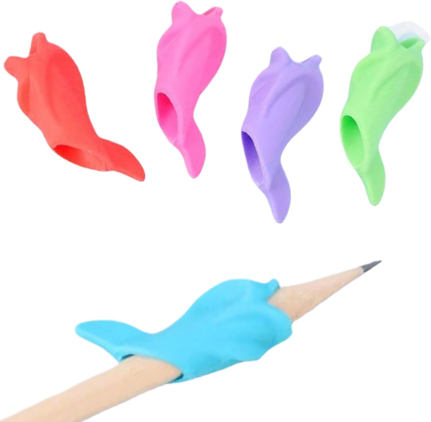Silicone Dolphin Writing Aid Tools, Pencil Grips For Kids Handwriting, Soft Pencil Grips Handwriting Aid Set Of 5 For Writing Practice Homeschool Kindergarten Preschool