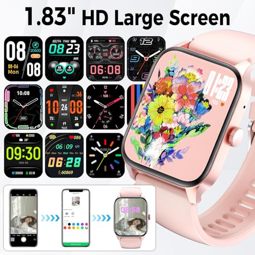 Lanikar QS56 Smart Watch For Men Women 1.83 Inch Hd Big Screen Smartwatch (Answer/Make Call) Waterproof Fitness Watch With 110+ Sport Modes/Heart Rate/Blood Pressure/Sleep Monitor Activity Tracker thumb #5