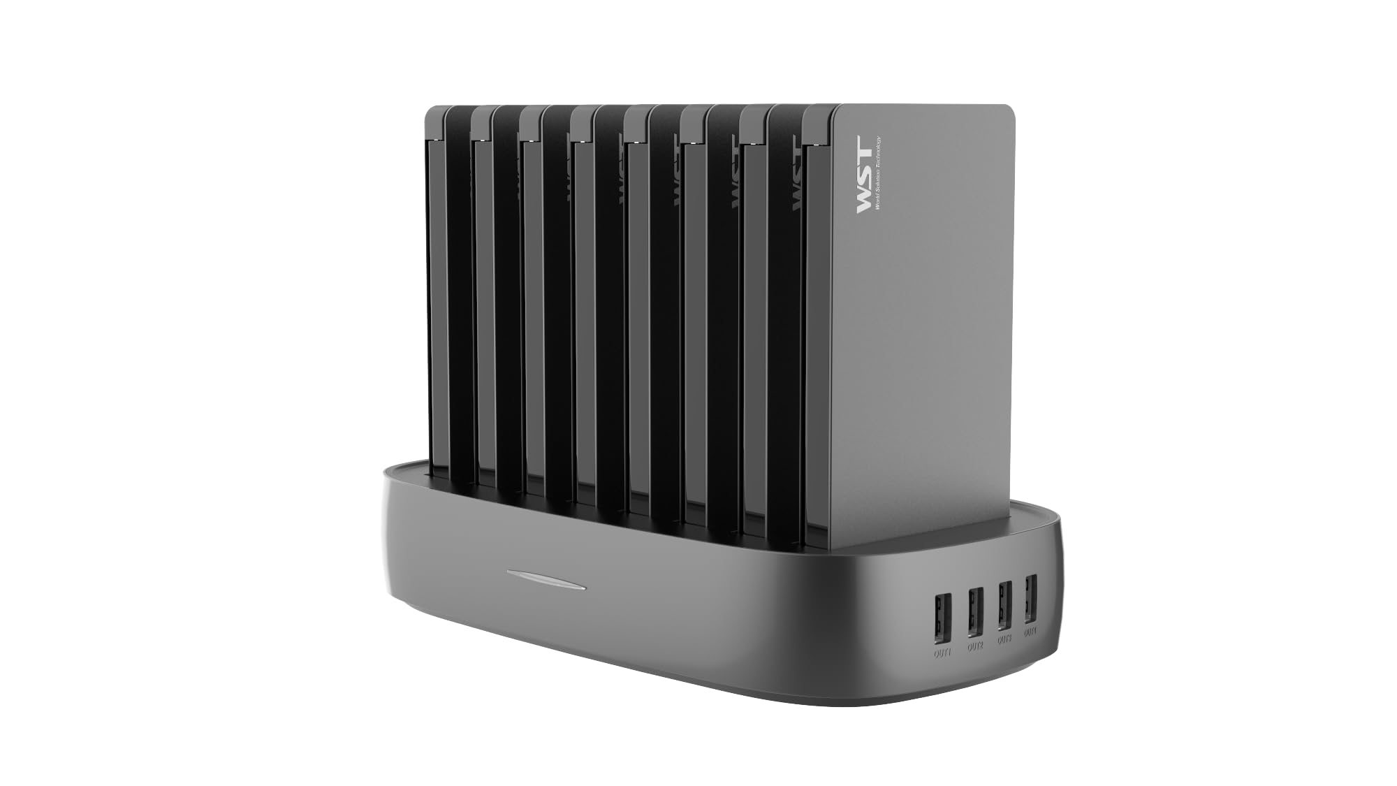 Stazione di Ricarica con Cavi Integrati, Dock Batteria Portatile da 8000 mAh x 8, Power Bank Phone con Alta Capacità, Ricarica Portatile All-in-one per iPhone 17/16/15/14/13/12 Serie