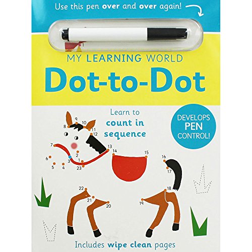 TheWorks My Learning World Dot To Dot - Libro de Actividades para Limpiar con un paño.