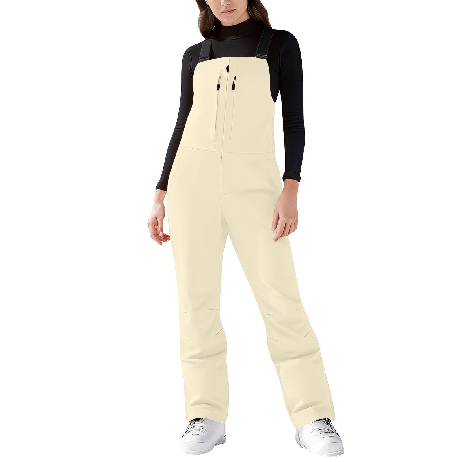 Skihose Damen Wasserdicht Schneehose Wasserdicht Thermo Gefüttert Hosenträgerhose mit Verstellbarer Latzhose Outdoorhose Winddicht Snowboardhose Softshellhose Leicht Schneeanzug Ski Pants