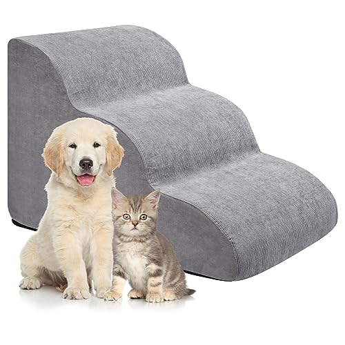 Dog Stairs for Small Dogs -3 Tiers Pet Steps for Bed and Couch, 16 inch...