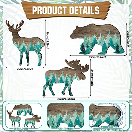 Newcotte Woodland Nursery Decor Cabin Wall Decor Bear Elk Wood Animal Wall Decor Trio Wildlife Wall Hanging With Deer And Moose Rustic Woodland Wall Decor Animal Christmas Decorative Signs Set Of 3 #TOP2