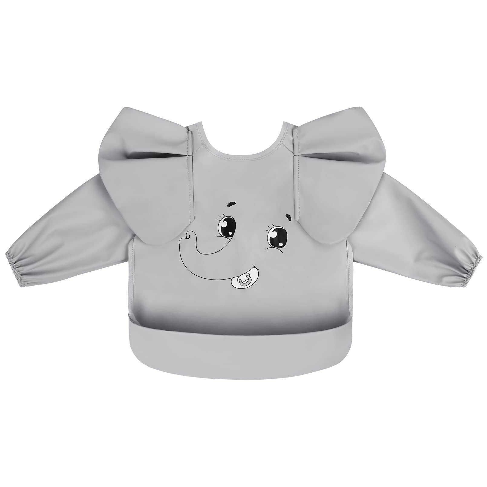 Yoofoss Baby Bibs Waterproof Long Sleeve Feeding Bibs Toddler Apron with Pocket for 6 - 36 Months Boy & Girl