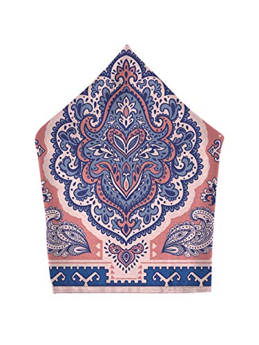 Image of BLACKSMITH Paisley and Floral Printed Italian Pocket Square for Men and Boys, for traditional Indian Wear like Bandhgala and Modi Jacket