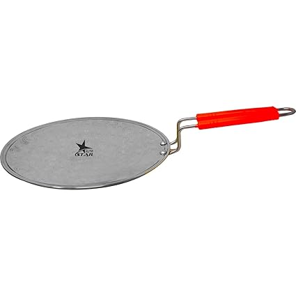 Nutristar Tawa/Griddle with Handle, Griddle/Tava Made with Thick Sheet, Diameter 11 Inches, Silver Grey.
