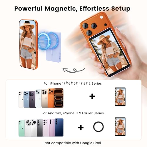 Image of Vamvo Selfie Monitor Screen, Vlog Magnetic with Remote Control, Rechargeable Bluetooth Speaker with 2 Wireless Microphone, for Content Creator, Live Stream & TikTok (Purple)