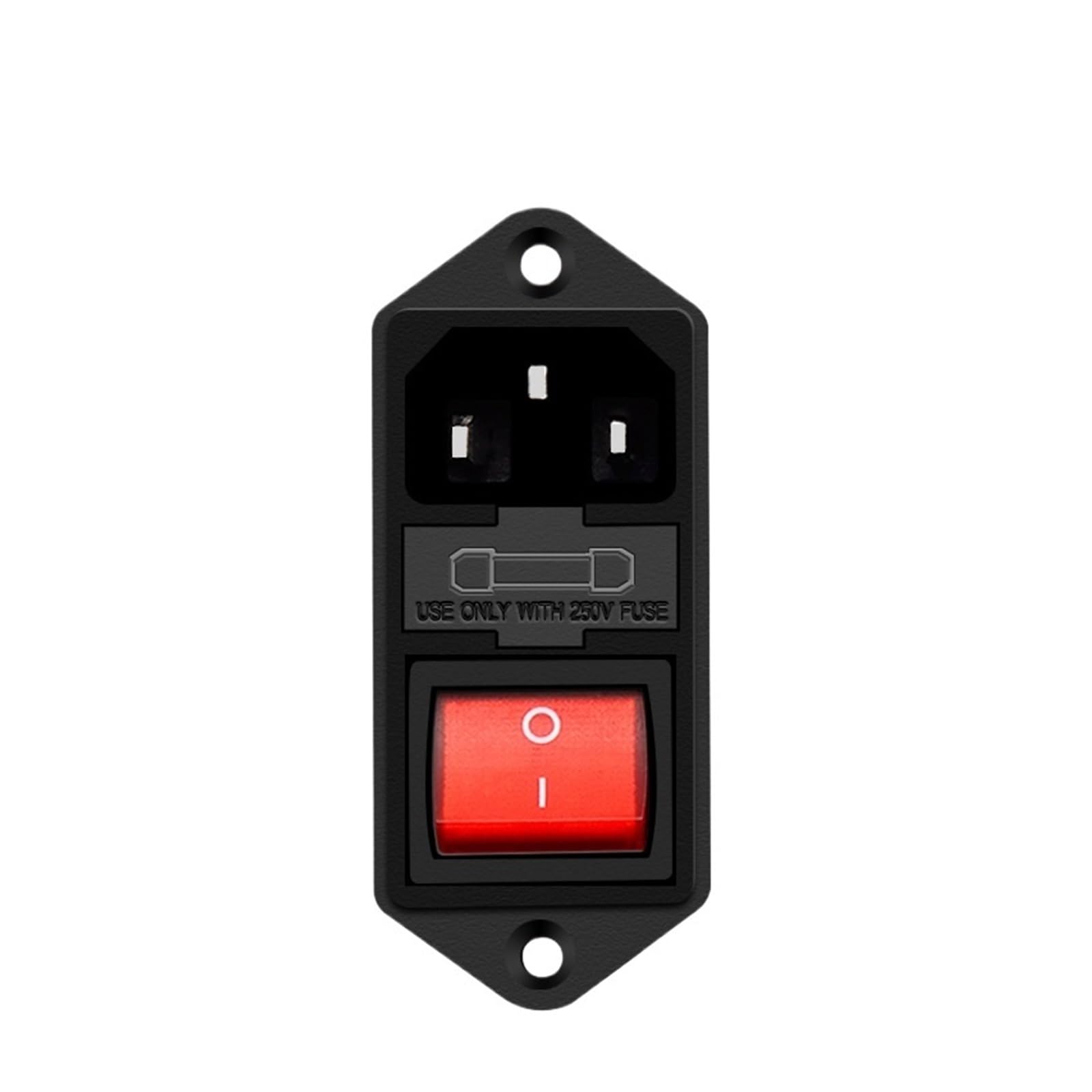 Toma de corriente de doble seguridad con interruptor grande rojo y base macho CA 3