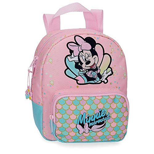 Disney Minnie Mermaid, Mochila Guardería Niñas, Rosa (Pink), 19x23x8 Cms