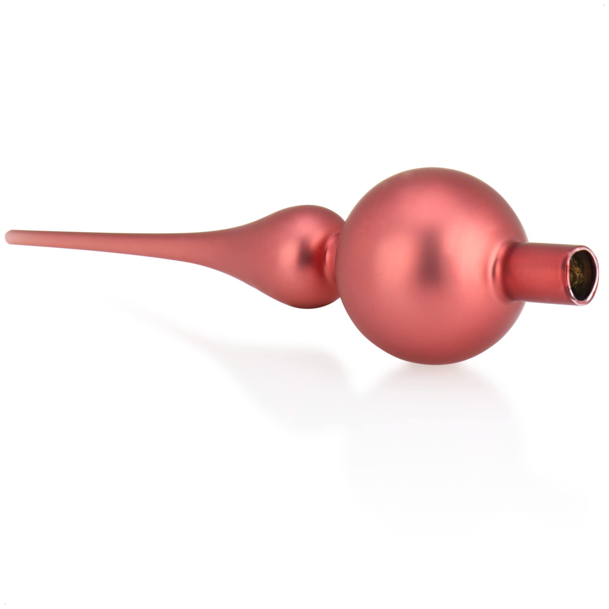 com-four® 2X Cima dell'albero di Natale - Cima dell'albero di Natale in Vero Vetro per Natale - 28 cm - Rosa Nobile Opaco